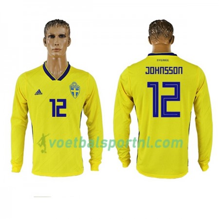 Zweden Johnsson 12 Thuis Shirt WK voetbal 2018 L/S